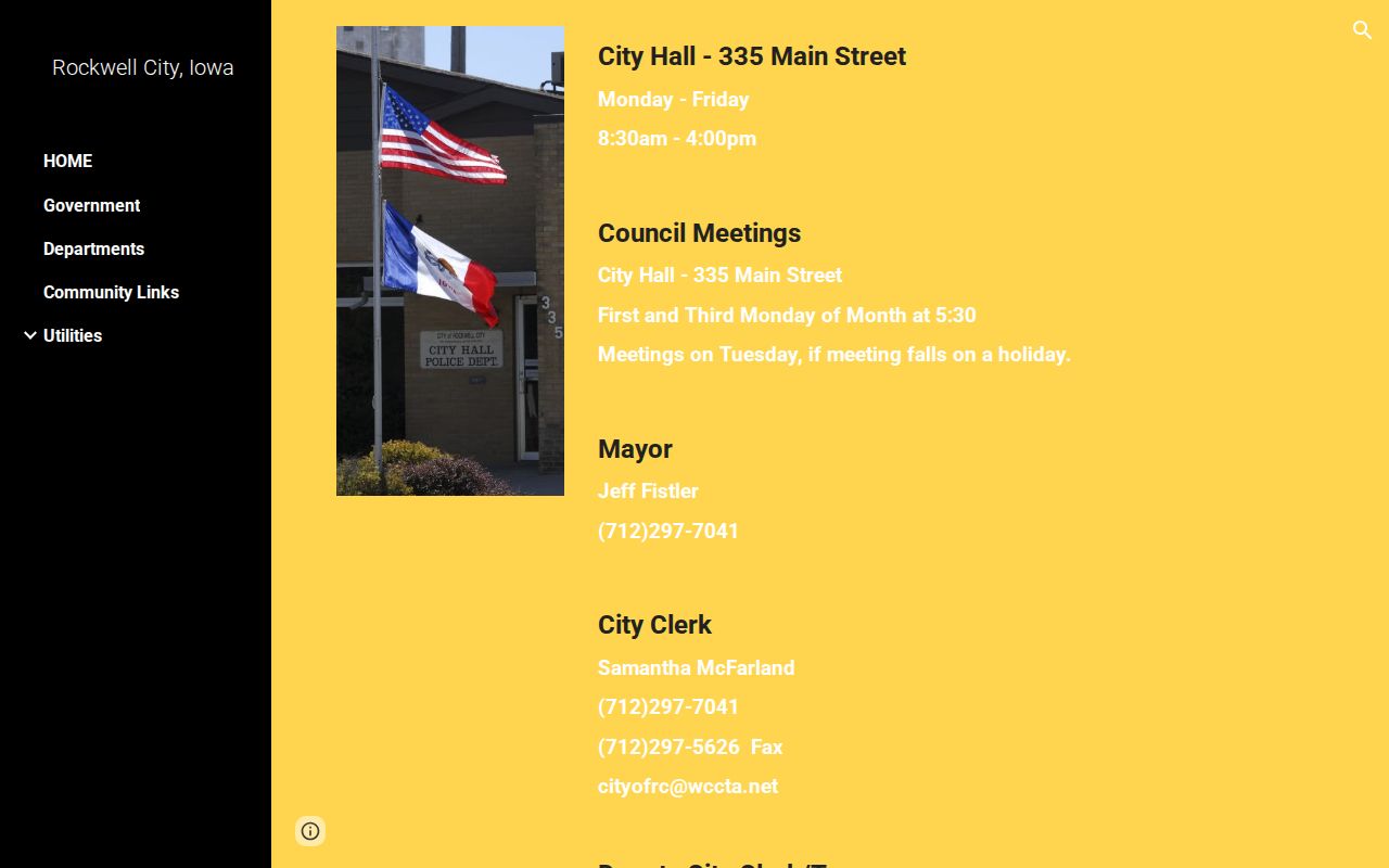 Calhoun County arrest record contact for Rockwell City Police