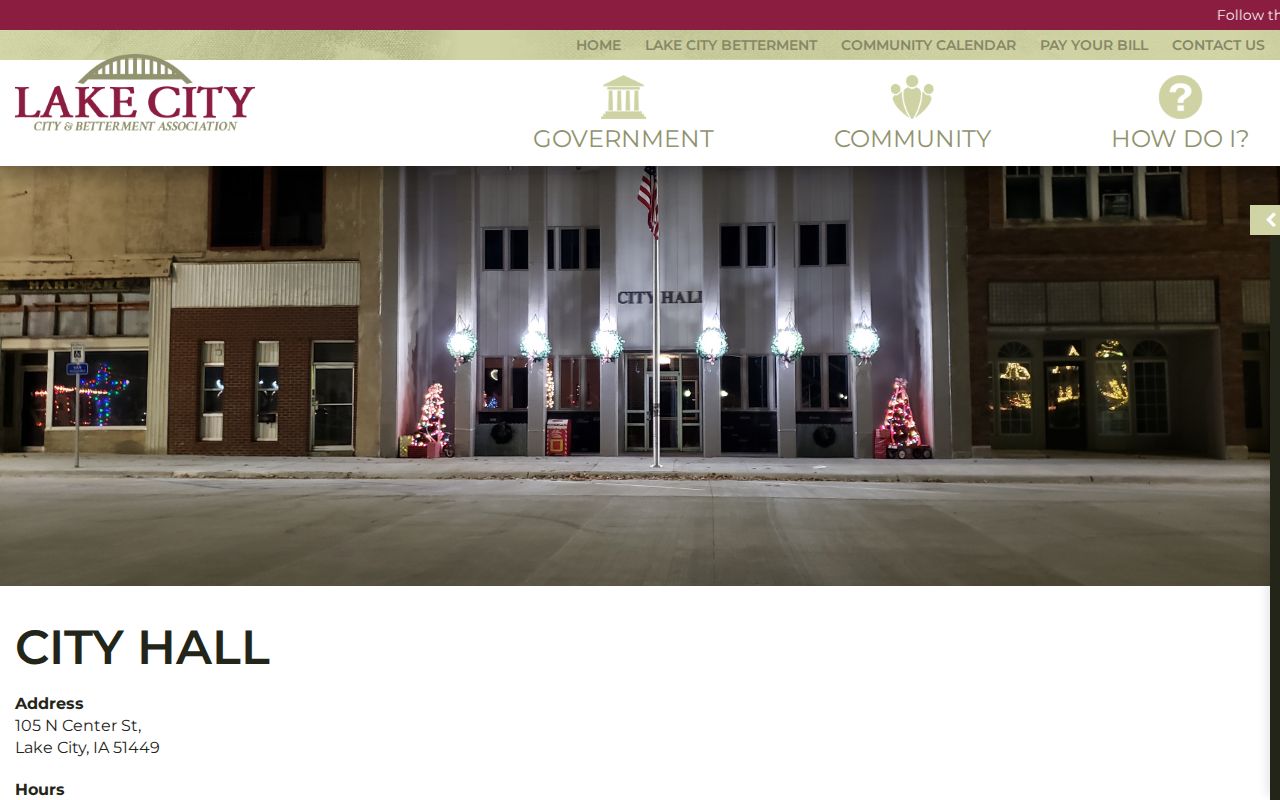 Lake City criminal records source at official Lake City Hall